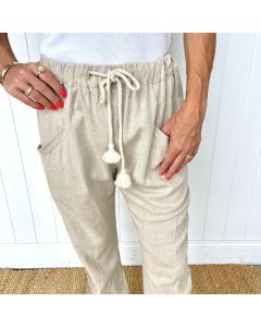Linen/Rayon Casual Pants Natural Pack (8,10,12,14)