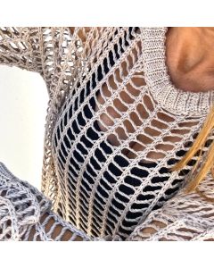 Large mesh “Heidi” Sequin Knit - Nude
