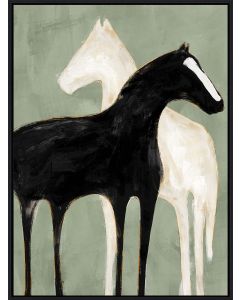 Black and White Horses 75x100