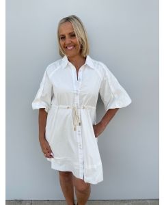 Palm Cove Tie-Waist Dress - White Pack of Three  (S,M,L)