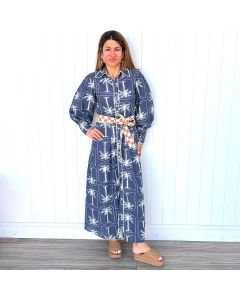 "Megan" Belted Long Maxi Dress in Navy Pack Of 3  (S,M,L)