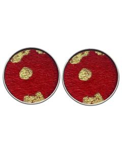 Pony Hair Studs-Red/ Gold