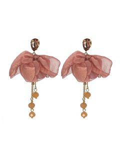 Organza Earrings-Pink
