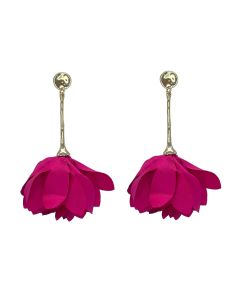 Flower Earrings-Hot Pink
