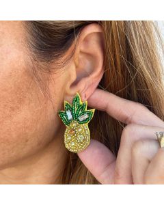 Beaded Earrings-Pineapple