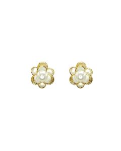 WHITE FLORAL STUD