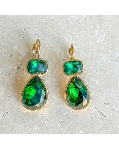 Teardrop Jewel Earrings - Emerald