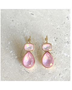 Teardrop Jewel Earrings - Pink