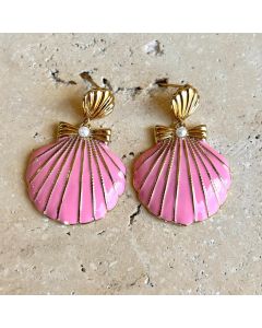Shell Earring - Gold Plated in Pink
