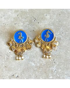 Seahorse Earring - Blue