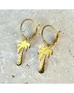 Palm Tree Hoops - Gold