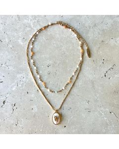 Pastel and Gold Double Necklace