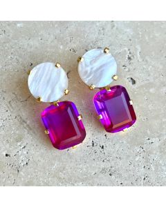 Pink and Mother of Pearl Glamour Earrings
