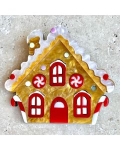 Gingerbread House Brooch - Acrylic