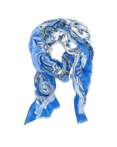 Paisley Patchwork Scarf - Blue