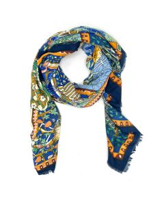 Feather Scarf - Blue