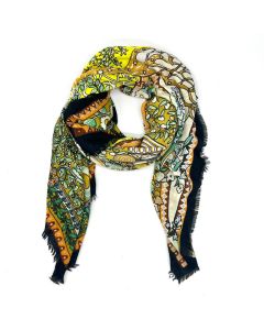 Feather Scarf - Black Mix