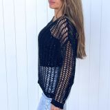 Large mesh “Heidi” Knit - Black