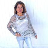 Large mesh “Heidi” Knit - Grey