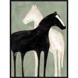 Black and White Horses 75x100