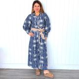 "Megan" Belted Long Maxi Dress in Navy Pack Of 3  (S,M,L)
