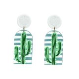 Resin Earrings-Stripe/Cactus