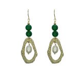 Tasman Earrings- Green/Gold