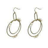 Multihoop/Pearl Earrings-Gold