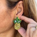 Beaded Earrings-Pineapple