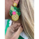 Beaded Earrings-Flower Pineapp