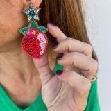 Beaded Earrings-Strawberries