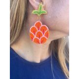 Beaded Earrings-Orange