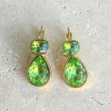 Teardrop Jewel Earrings - Bright Green