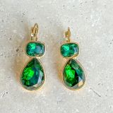 Teardrop Jewel Earrings - Emerald