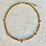 Gold Heart Thick Chain Necklace