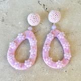 Beaded Flower Earring - Pink