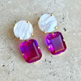 Pink and Mother of Pearl Glamour Earrings