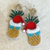 Pineapple Christmas Beaded Earrings