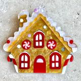 Gingerbread House Brooch - Acrylic