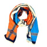 Modernist Scarf - Tan, Blue and Orange