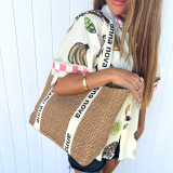 Santorini Square Tote - Natural