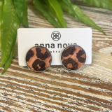 Pony Hair Studs-Blush/Brown