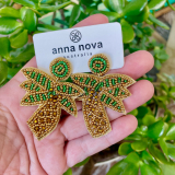 Hand Beaded Earrings-Palm