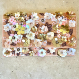 Peach Flowery Beaded Clutch