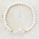 JEU-B Gold and pearl Bracelet with cross