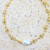 JFD-B-GD  Gold and pearl bracelet
