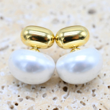 JFK-E-GD  Gold and pearl earrings