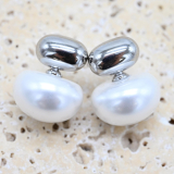JFK-E-SV Silver and pearl earrings 