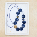 Resin acrylic and metal beaded necklace