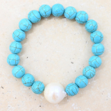 Turquoise and Pearl Bracelet